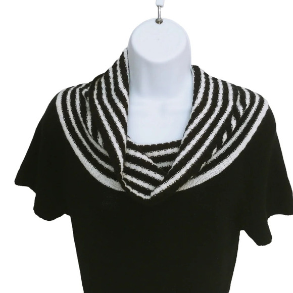 Digital Clothing Cowl Knit Top Black White with  Belt M - Picture 2 of 7